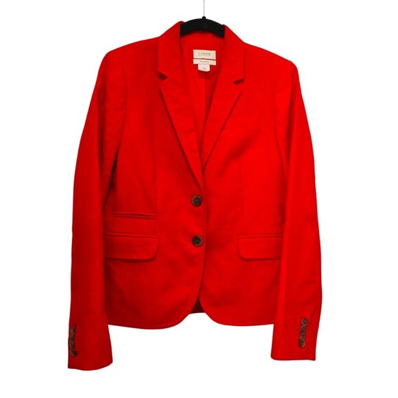 J.Crew Orange Linen Schoolboy Blazer – Size 6 - Picture 1 of 8